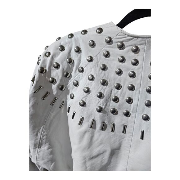 SOLD!! FIRENZE SANTA BARBARA Saks Fifth Avenue Leather Jacket - Size L - Picture 5 of 11